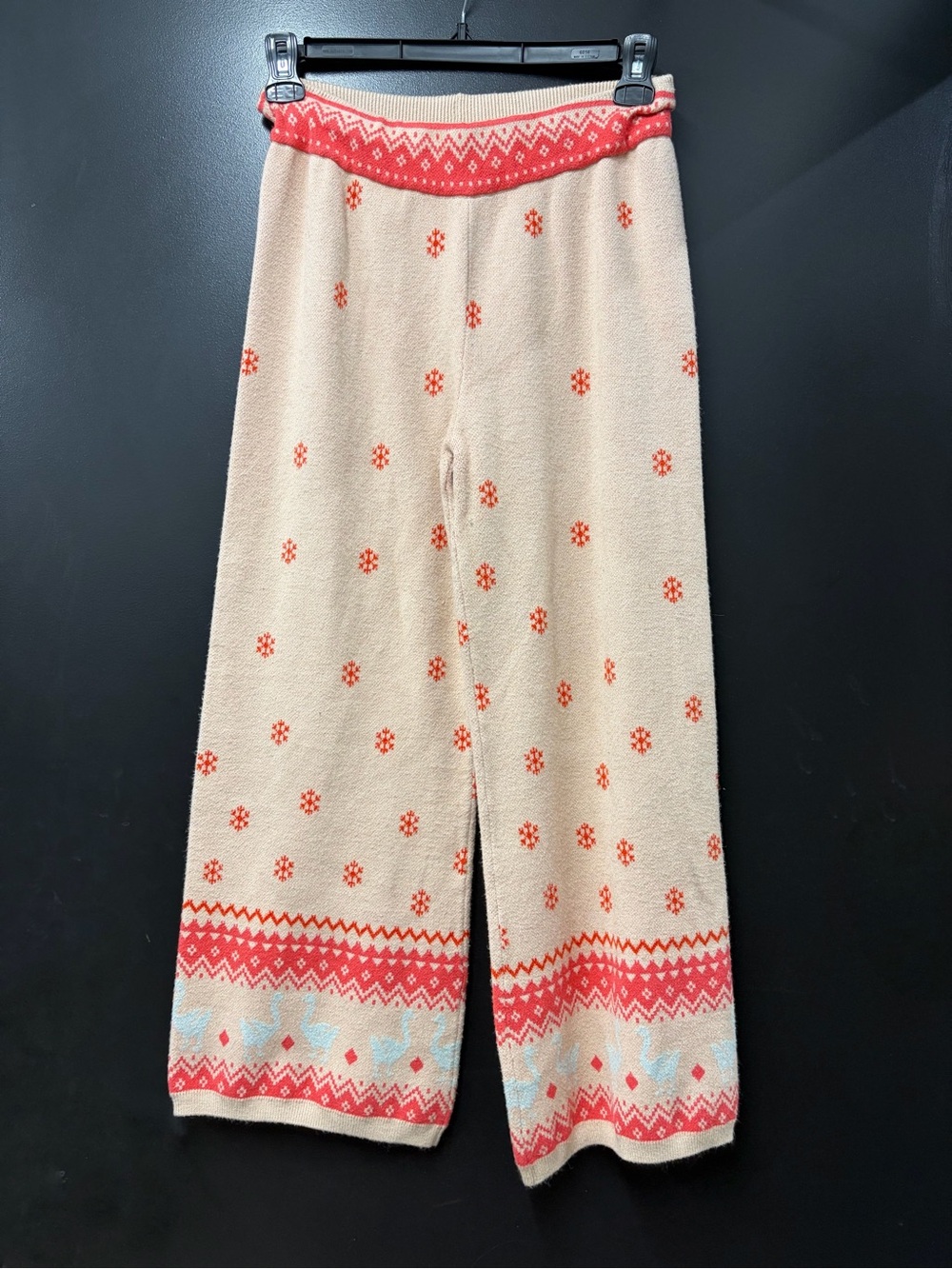 Free People Patterned Holiday Knit Pants